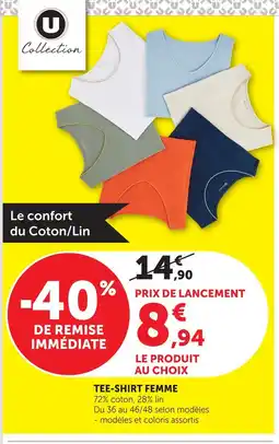 Hyper U U collection tee-shirt femme offre