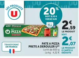 Hyper U U pate a pizza prete a derouler offre