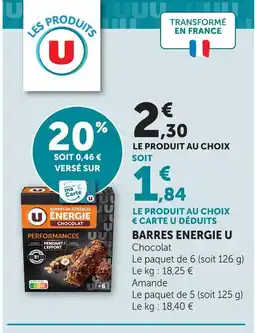 Hyper U U barres energie u offre