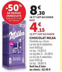 Hyper U Milka chocolat offre