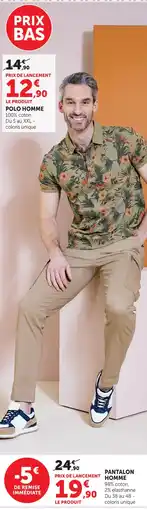 Hyper U Polo homme offre