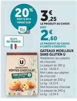 Hyper U U gateaux moelleux sans gluten offre