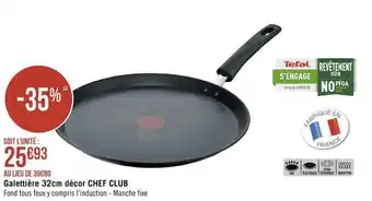 Géant Casino Tefal galettière 32cm décor chef club offre