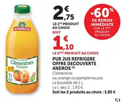 Hyper U Andros pur jus réfrigéré offre decouverte offre