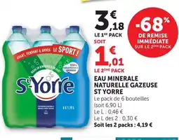 Hyper U St yorre eau minérale naturelle gazeuse offre