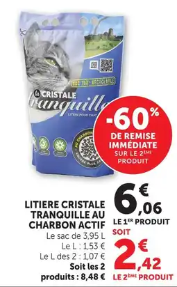 Hyper U La cristale tranquille litière au charbon actif offre