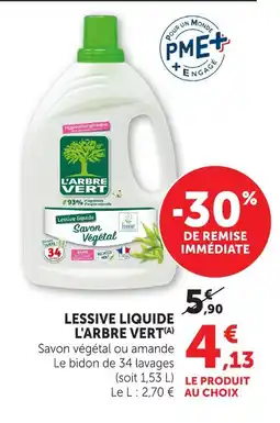 Hyper U L'arbre vert lessive liquide savon végétal offre
