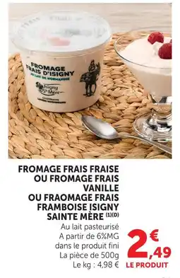 Hyper U Isigny sainte mère fromage frais fraise offre