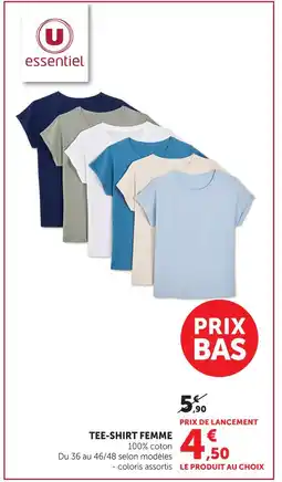 Hyper U U essentiel tee-shirt femme offre
