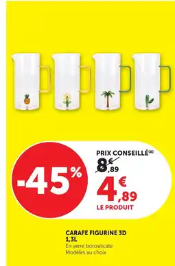 Hyper U Carafe figurine 3d 1,3 l offre