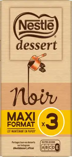 Auchan Nestle tablettes de chocolat noir dessert nestlé offre