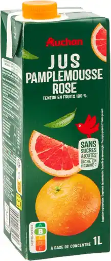 Auchan Auchan jus pamplemousse rose brique auchan offre