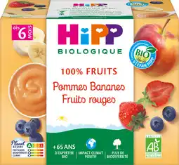Auchan Hipp coupelles pommes bananes fruits rouges bio hipp offre