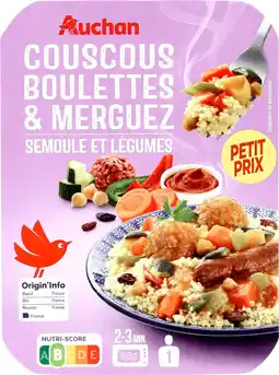Auchan Auchan couscous boulettes et merguez auchan offre