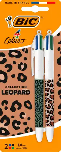 Auchan Bic lot de 2 4 couleurs leopard bic offre