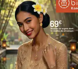 E.Leclerc Boucles en argent doré et oxydes de zirconium offre