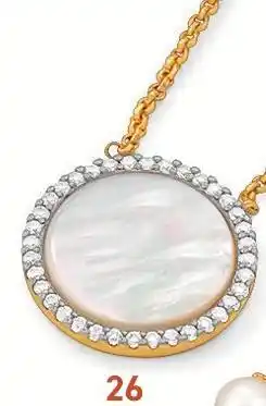 E.Leclerc Collier en argent doré et rhodié, nacre et oxydes offre