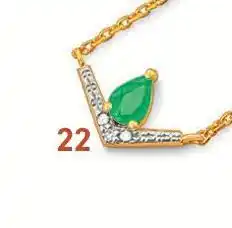 E.Leclerc Collier émeraude et diamants 0,01 ct, 42 cm offre