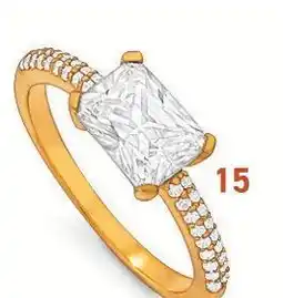 E.Leclerc Bague en argent doré et oxydes de zirconium offre