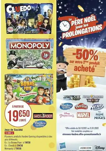 Géant Casino Hasbro jeux de société offre