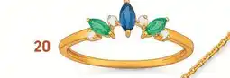E.Leclerc Bague saphir, émeraudes et diamants offre