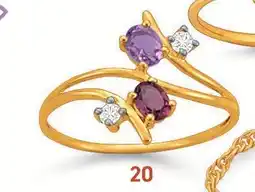 E.Leclerc Bague améthyste, rhodolite et topazes offre