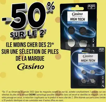 Casino bon plan sur une sélection de piles de la marque casino