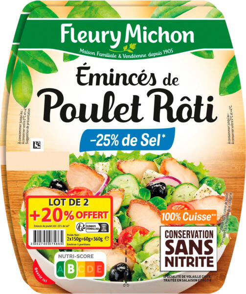 Promo Fleury michon emincés de poulet rôti fleury michon chez Auchan ...