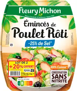 Auchan Supermarché Fleury michon emincés de poulet rôti fleury michon offre