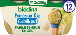 Auchan Supermarché Bledina bols cremeux de poireaux riz cabillaud blédina offre