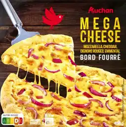 Auchan Supermarché Auchan pizza mega cheese aux 3 fromages et oignons rouges surgelée auchan offre
