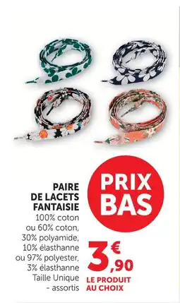 Super U Paire de lacets fantaisie offre