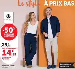 Super U U collection pantalon adulte offre