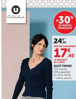 Super U U collection gilet femme offre
