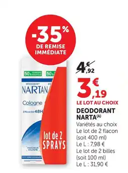U Express Narta déodorant cologne offre