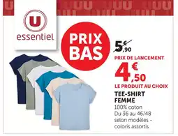 Super U U essentiel tee-shirt femme offre