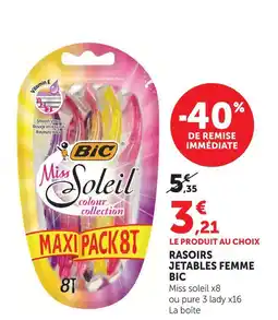 U Express Bic miss soleil rasoirs jetables femme offre