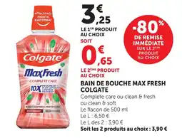 U Express Colgate bain de bouche max fresh offre