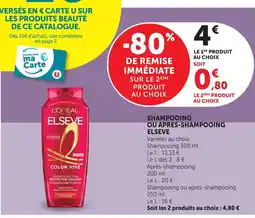 U Express Elseve shampooing ou apres-shampooing offre