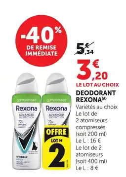 U Express Rexona deodorant offre