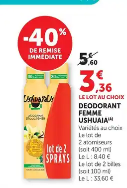 U Express Ushuaia déodorant femme offre