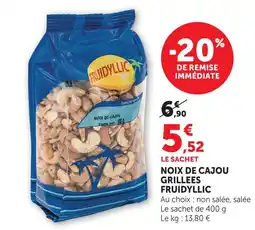 U Express Fruidyllic noix de cajou grillées offre