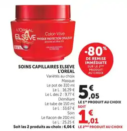 U Express Elseve l'oreal soins capillaires offre