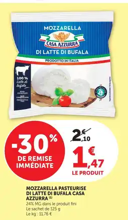 U Express Azzurra mozzarella pasteurisée di latte di bufala offre