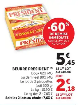 U Express Président beurre offre