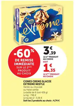 U Express Nestlé cones crème glacée extrême offre