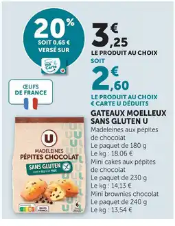 U Express U gateaux moelleux sans gluten offre