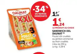 U Express Daunat sandwich xxl offre