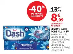 U Express Dash lessive pods all in 1 offre