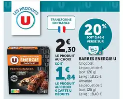 U Express U barres energie offre